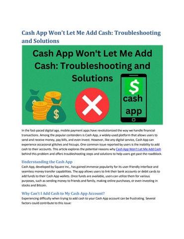 why wont cashapp let me add cash why wont cashapp let me add cash