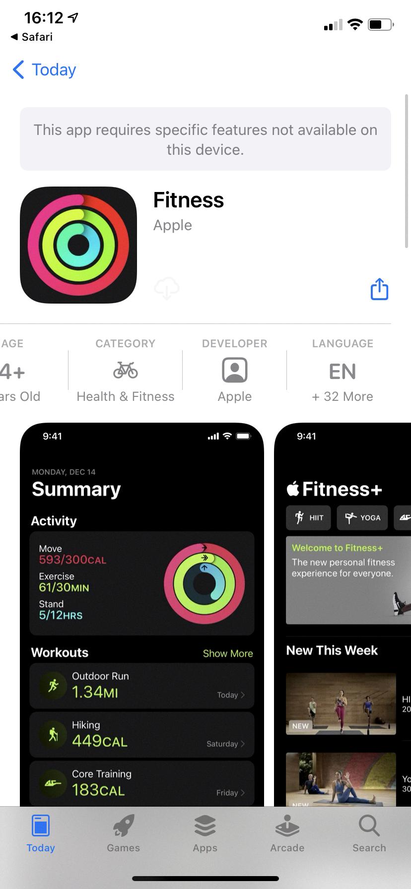 this app requires specific features fitness this app requires specific features fitness