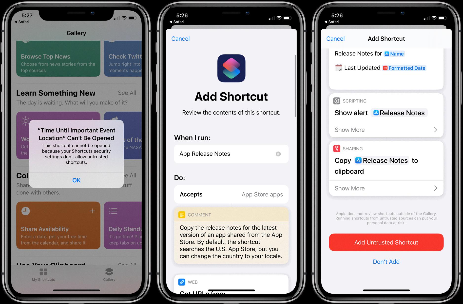 how to allow untrusted shortcuts how to allow untrusted shortcuts
