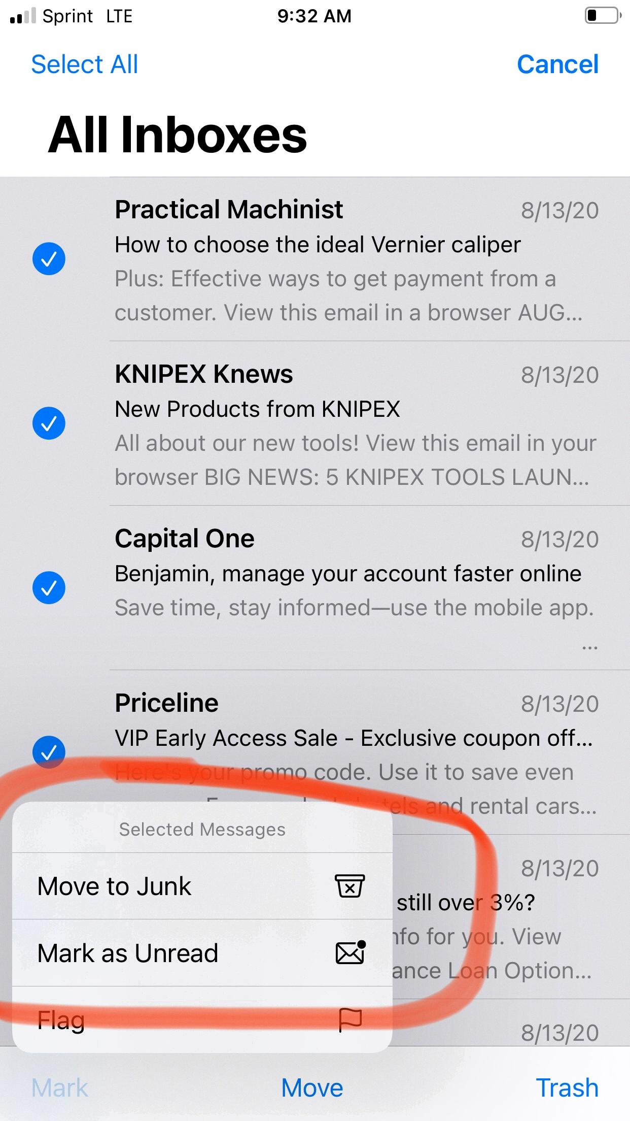 accidentally marked all emails as junk accidentally marked all emails as junk