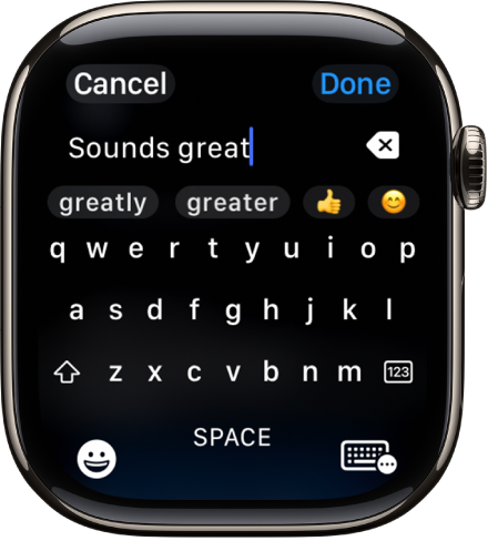 Does Apple Watch Have A Text Keyboard? 2 Apple Watch QWERTY keyboard on watchOS with predictive text while typing a message