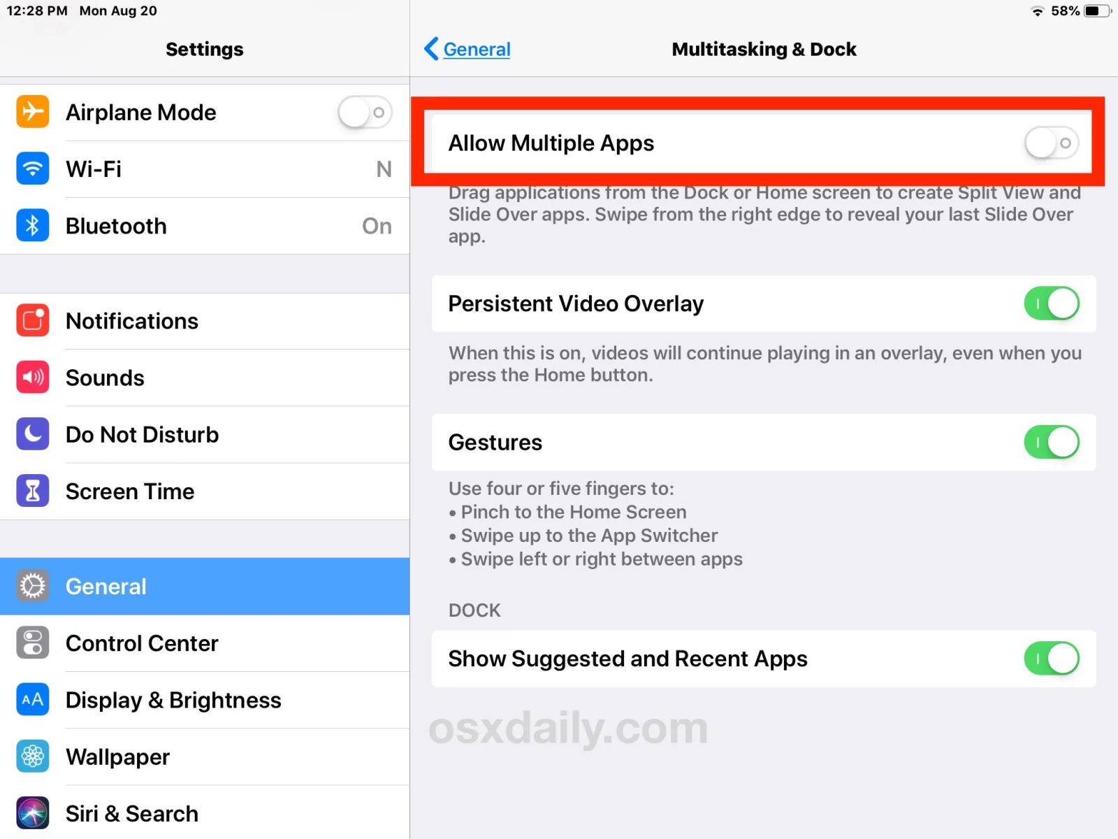How To Close Split Screen On Ipad 2 How To Close Split Screen On Ipad 1