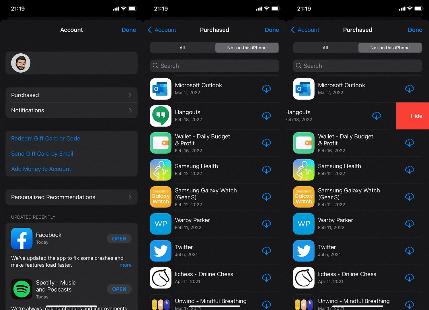 recently deleted apps recently deleted apps