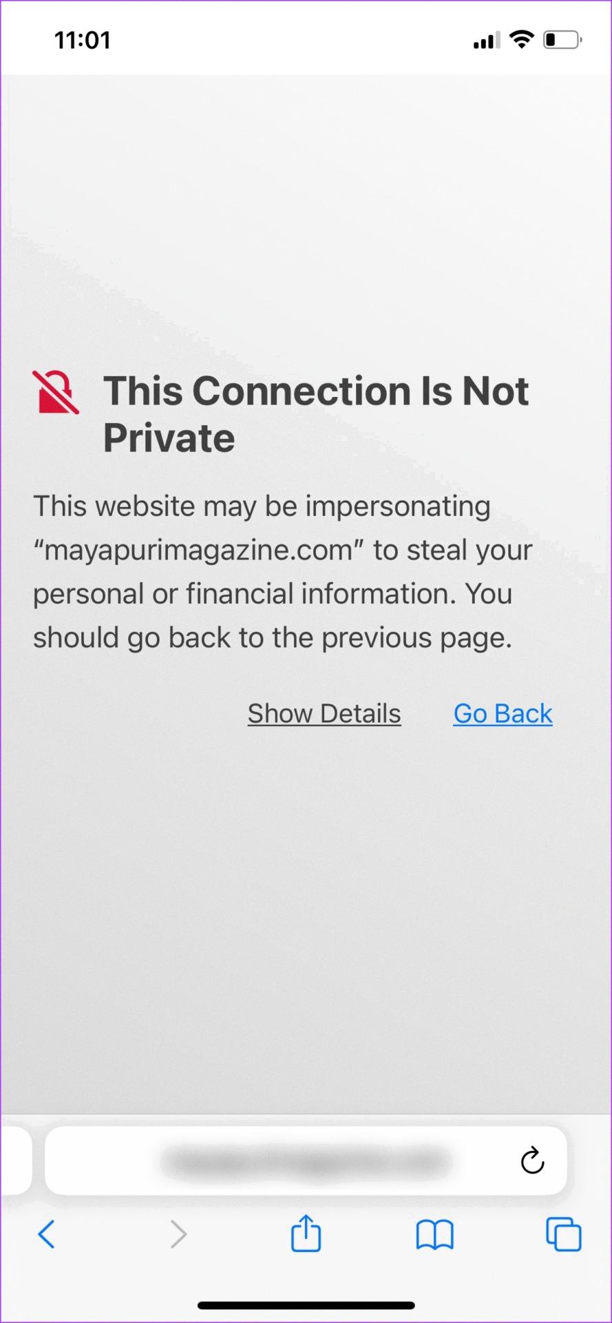 this connection is not private safari this connection is not private safari
