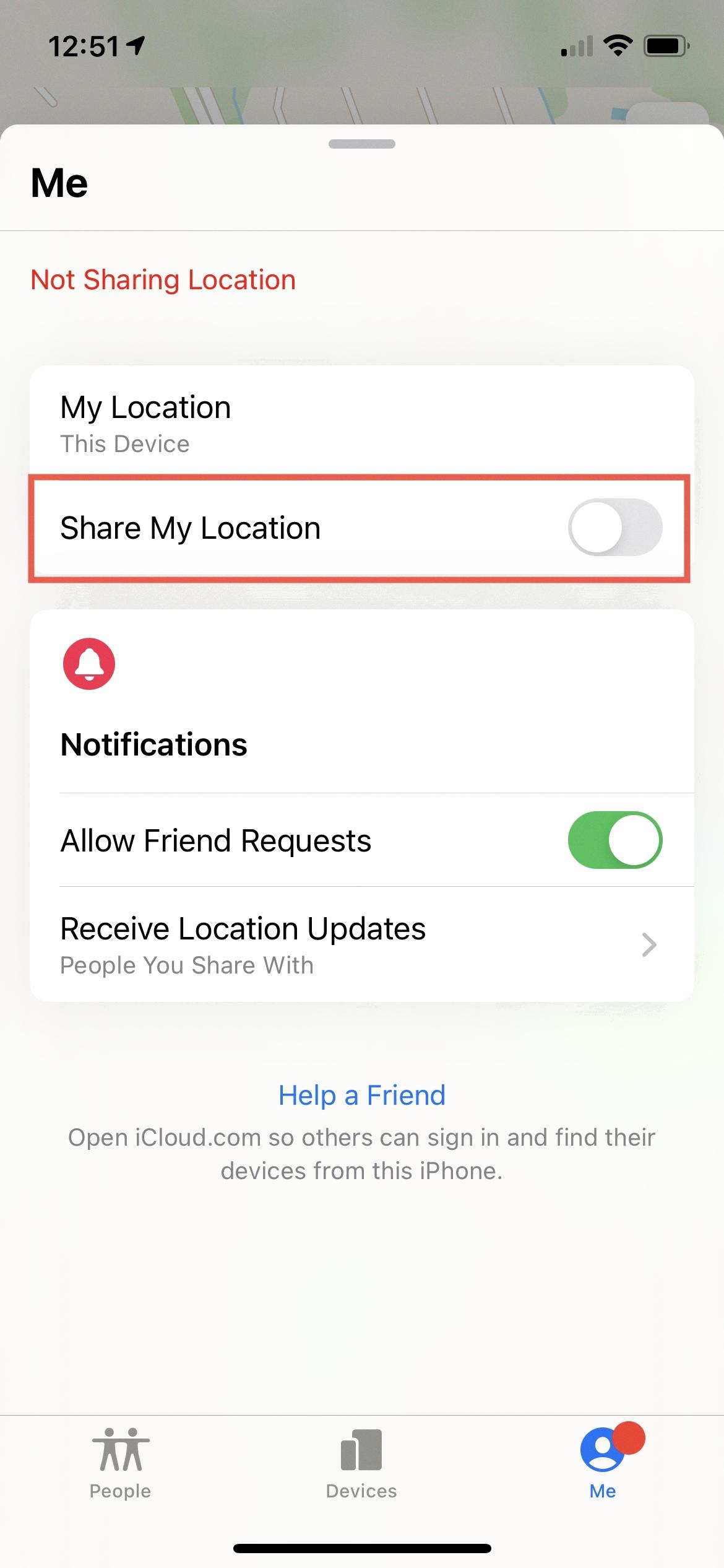 turn off location sharing turn off location sharing