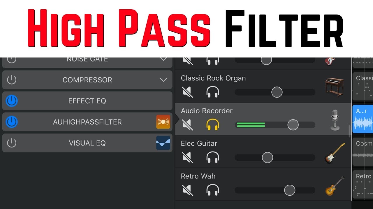 How to Use High Pass Filter in GarageBand 2 How to Use High Pass Filter in GarageBand 1