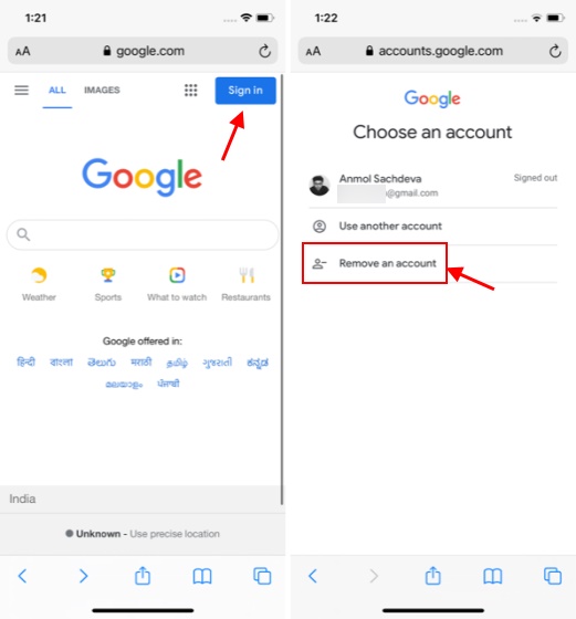 How To Remove A Google Account From Safari 2 How To Remove A Google Account From Safari 1