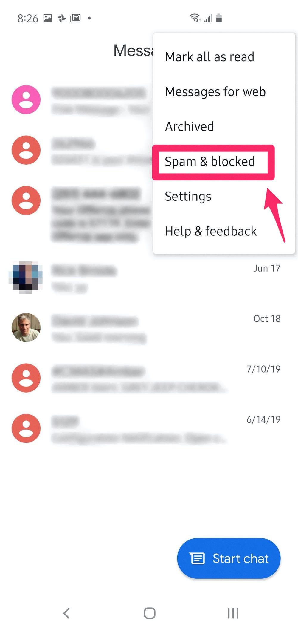 how to see blocked messages on android how to see blocked messages on android