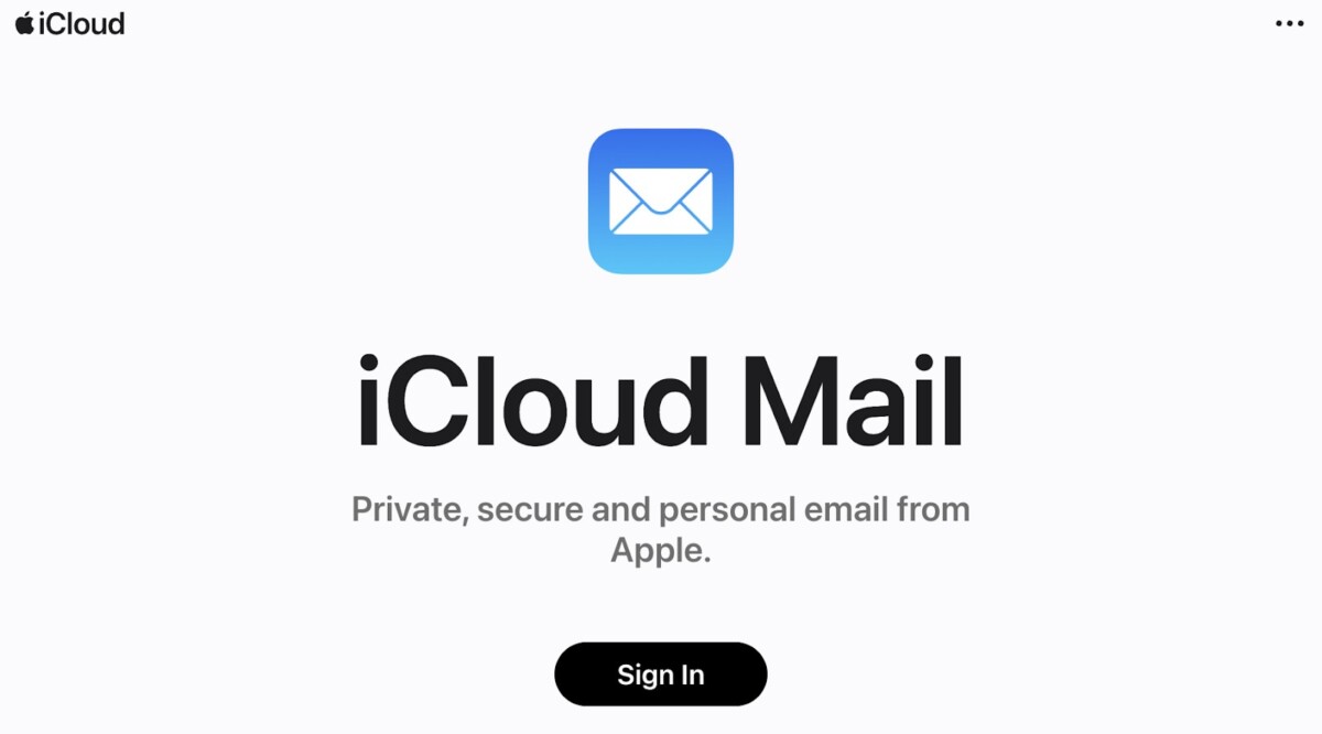 What Is Apple Email Address 1 iCloud Mail sign-in page with mail icon and “Sign In” button