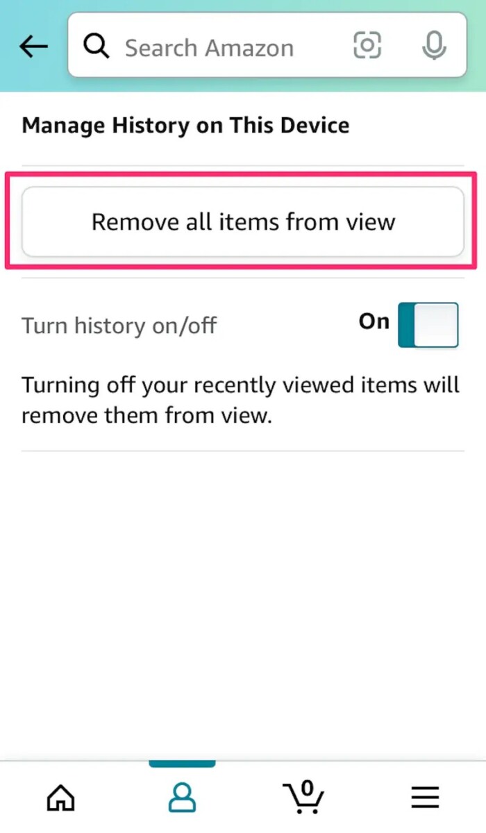 How Do I Find My Search History On Amazon? 3 Clear Amazon browsing history on the app