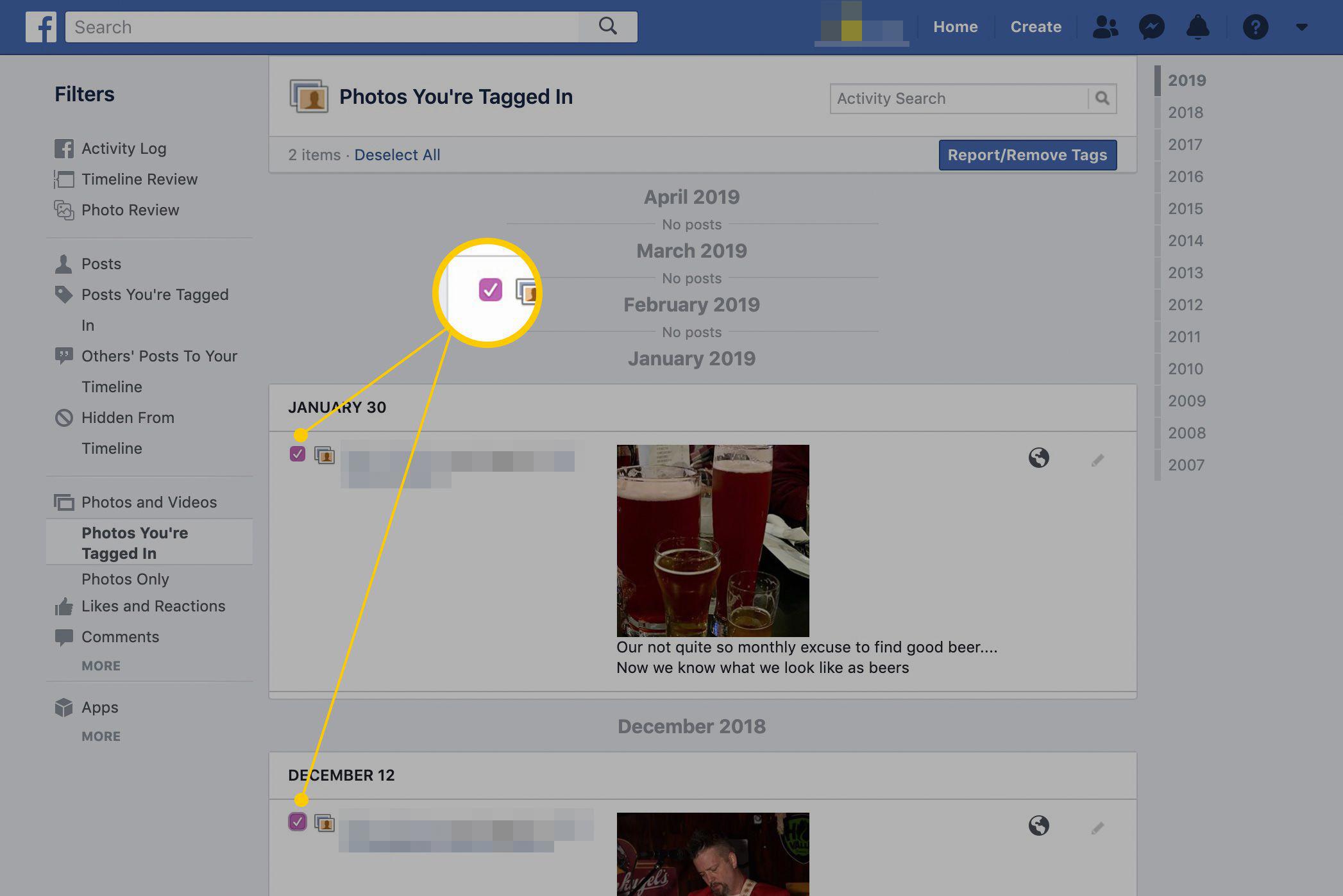 how to delete photos from facebook