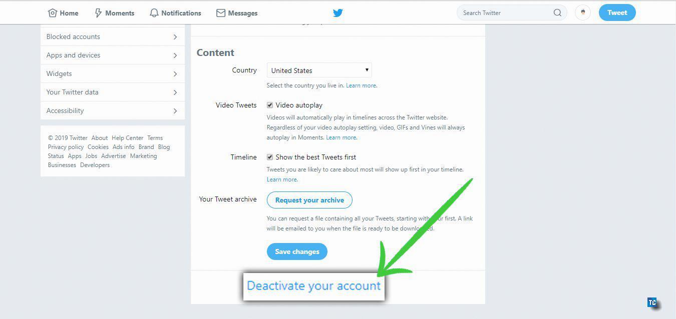how to delete twitter