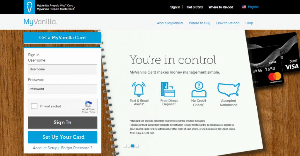 myvanillacard com