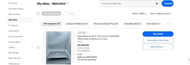 How to Use the eBay Watchlist 1