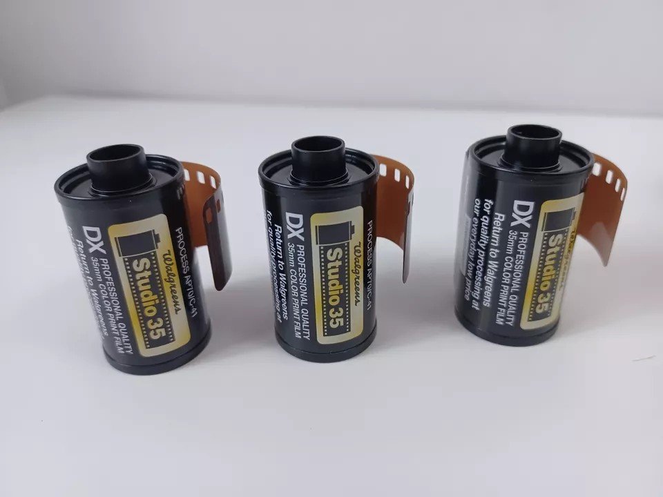 Should I Develop My Disposable Camera at Walgreens? 2 Three Walgreens Studio 35 DX 35mm film rolls with leaders extended.