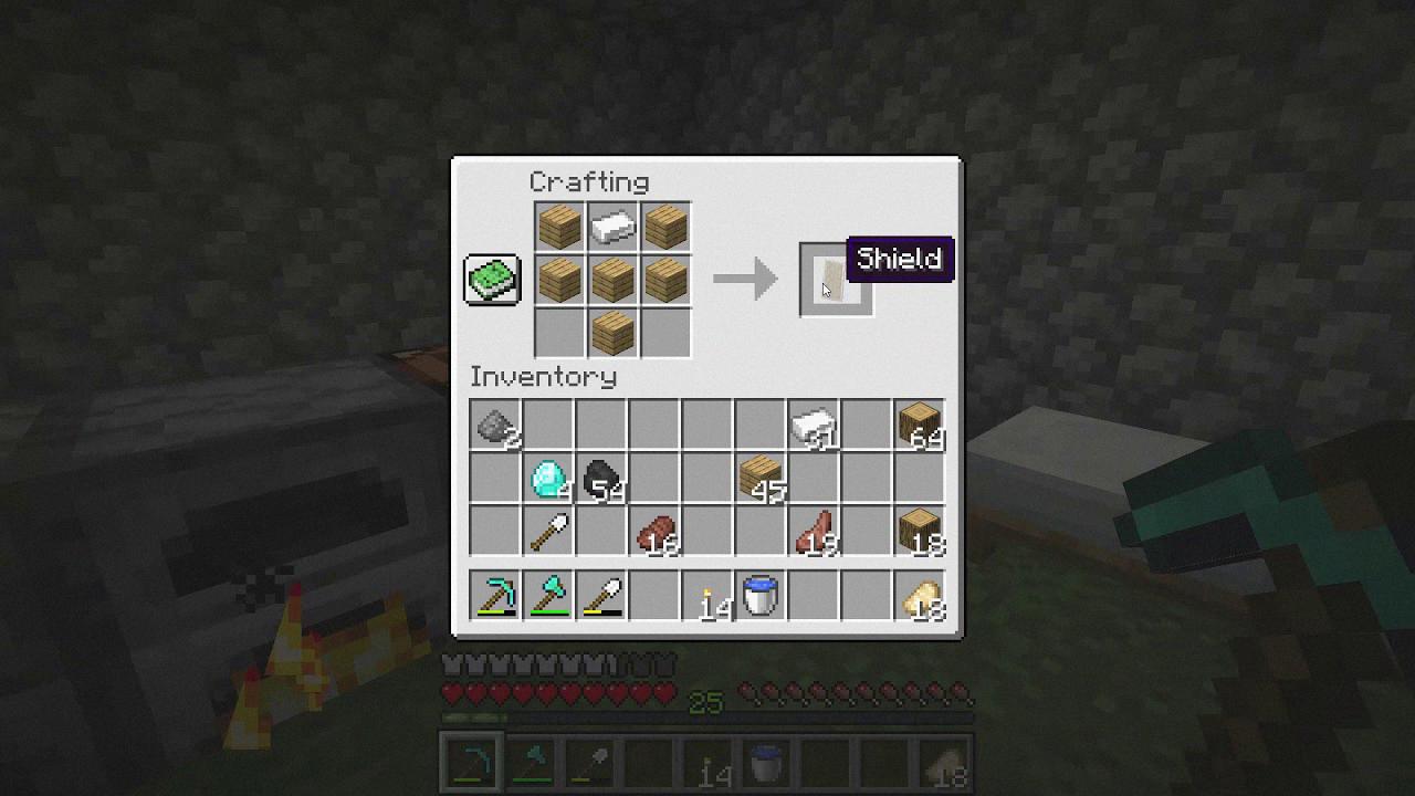 how to make a shield in minecraft
