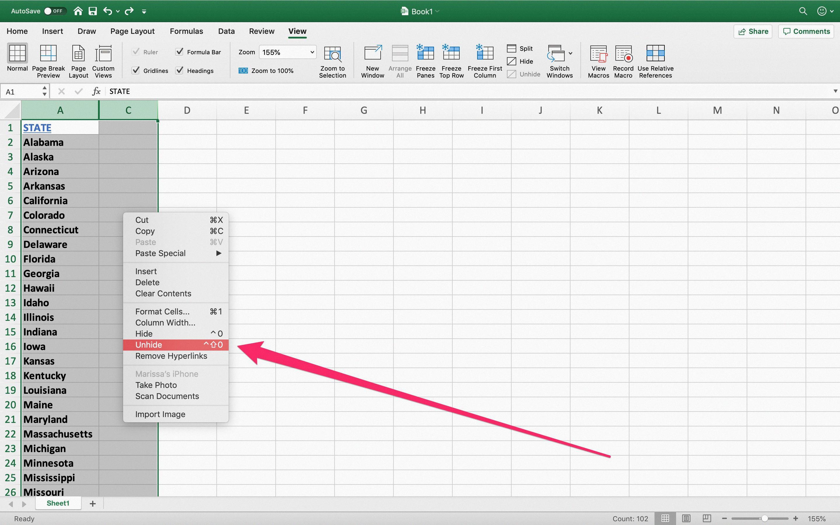 how-to-unhide-columns-in-excel-devicemag