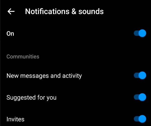 Facebook Notifications Troubleshooting Tips 6 Notifications and sounds settings on a mobile app with multiple alerts enabled