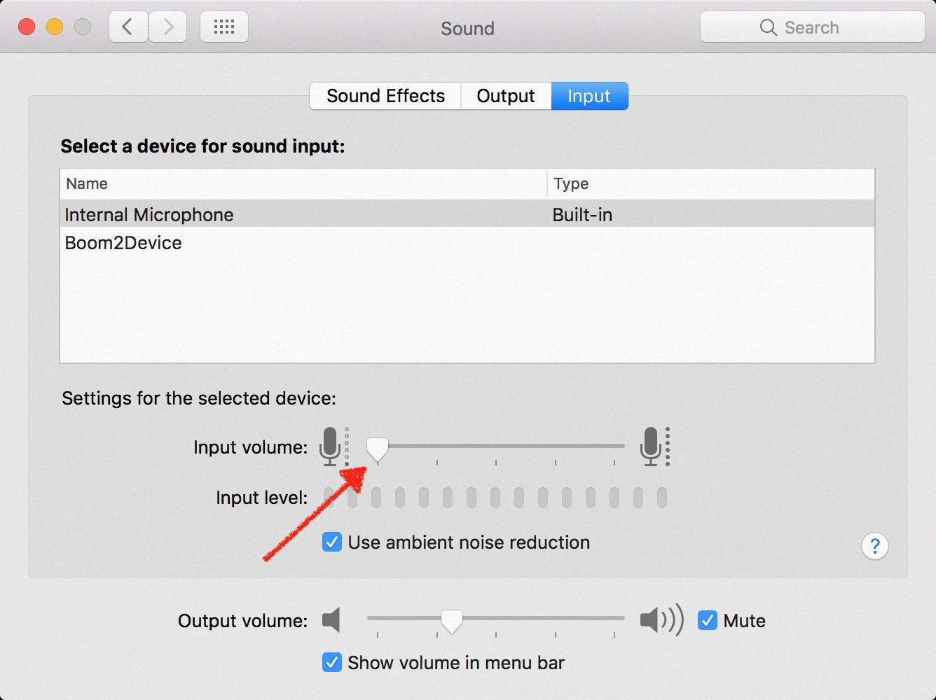 how to mute mic on mac