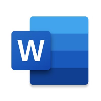 Microsoft Word app logo with white “W” on a blue gradient background.
