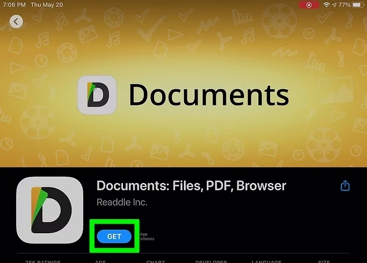 How to Download YouTube Videos for Free on iPad 3 Documents app by Readdle shown in App Store for file management on iOS devices