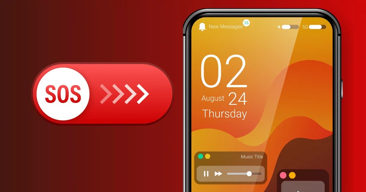 iPhone Emergency SOS slider on lock screen for quick emergency call