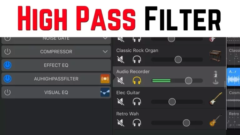 How to Use High Pass Filter in GarageBand 15