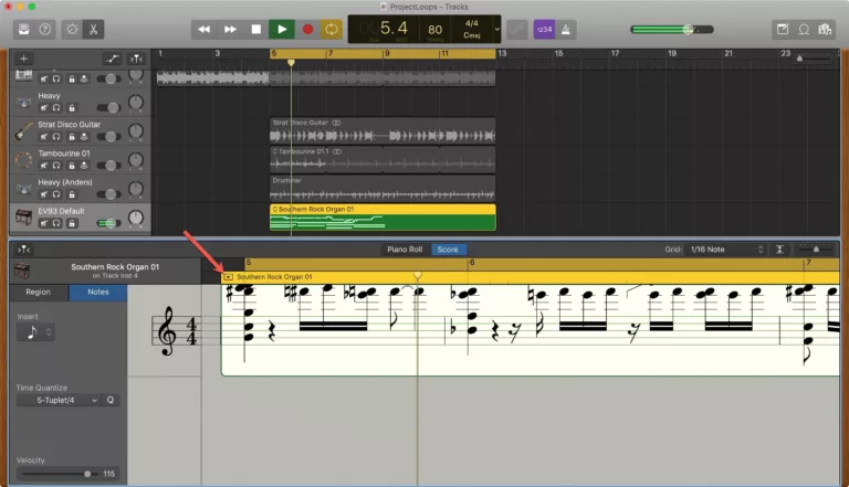 How to Convert MIDI to Sheet Music in Garageband 3