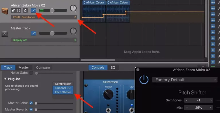 How to Adjust the Pitch of a Track on GarageBand 15