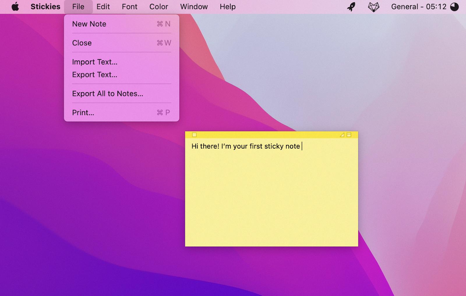 how to put post it notes on mac