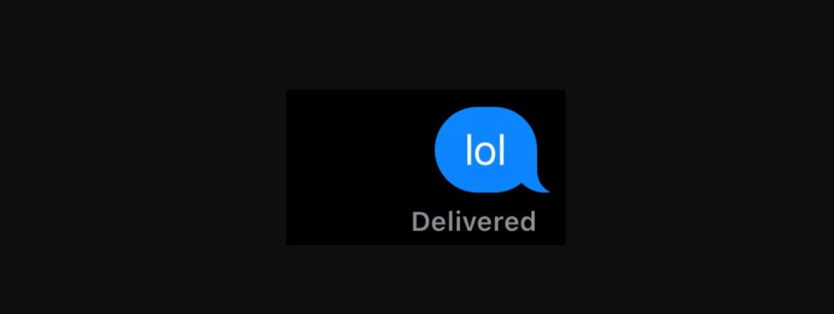 What Does 'Delivered' Status Mean on Your iPhone? 1 Blue iMessage bubble saying “lol” with the word “Delivered” beneath it on a black background.