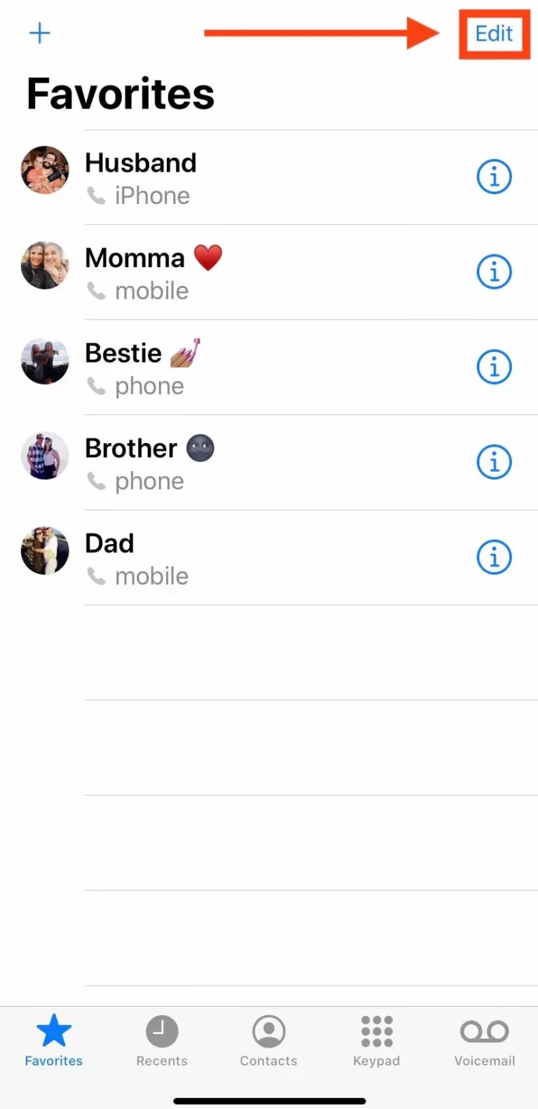 How To Remove Favorites On iPhone 1