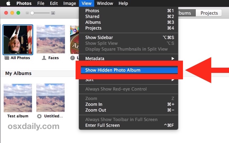 How To Show Hidden Photo Album On Mac 1
