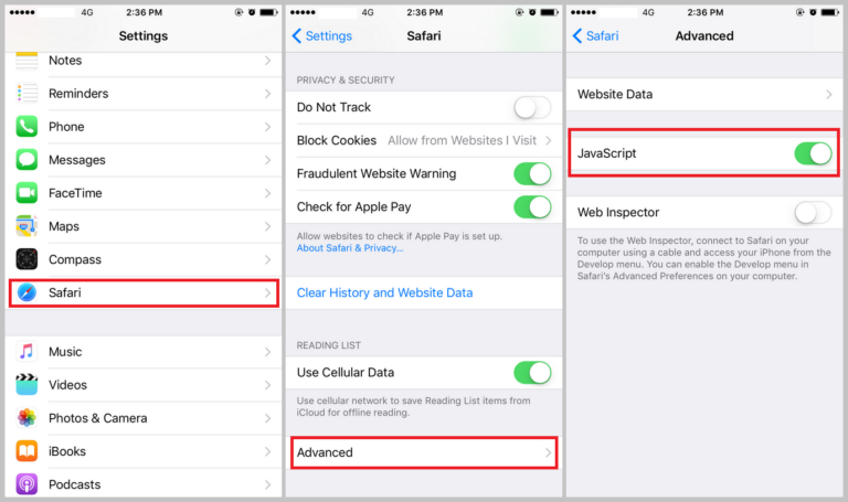 How To Turn Off Javascript On iPhone 5