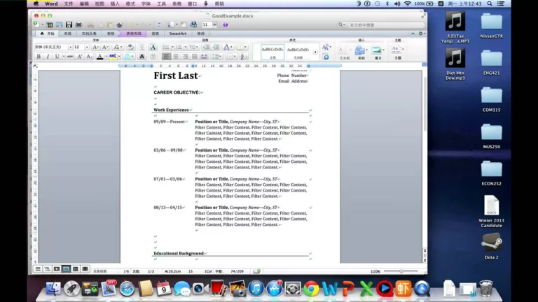 How To Write A Resume On A Macbook 13