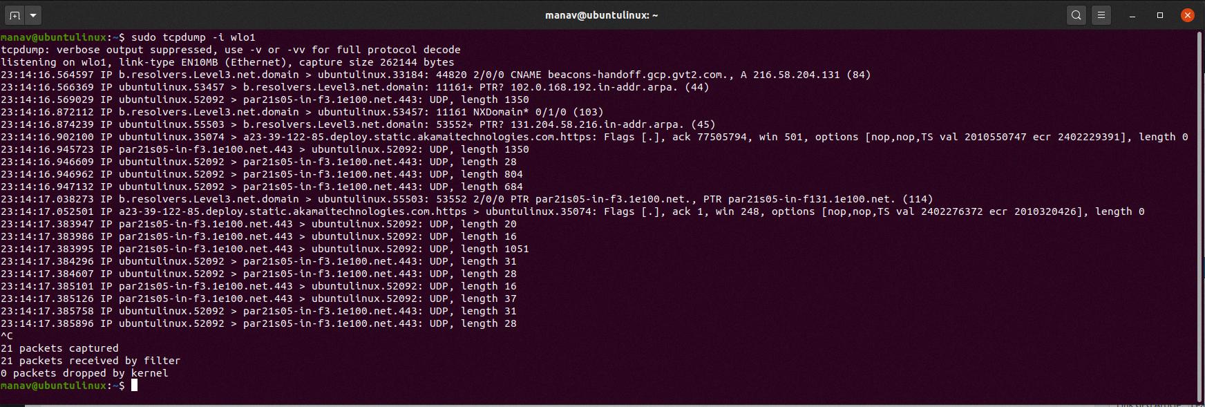 tcpdump to file