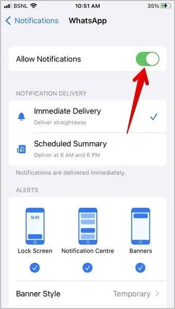 How To Disable WhatsApp on iPhone 3 Disabling WhatsApp Notifications Through iPhone Settings