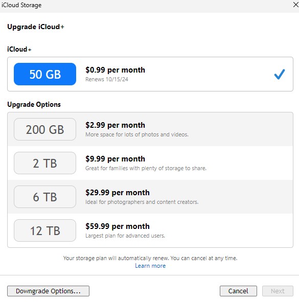 How To Buy iCloud Storage With a Credit Card 7