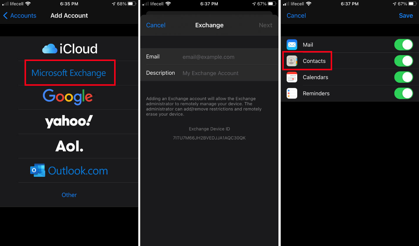 How to Transfer Contacts from Exchange Account to iCloud 1