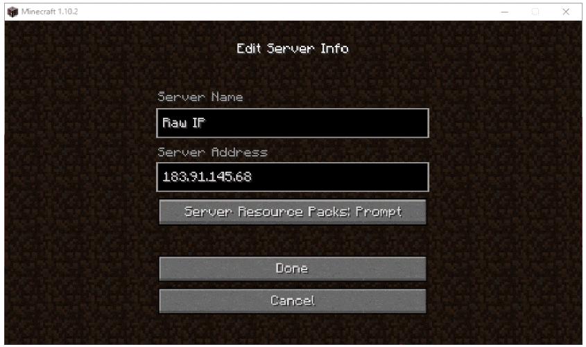 cant connect to minecraft server with ip