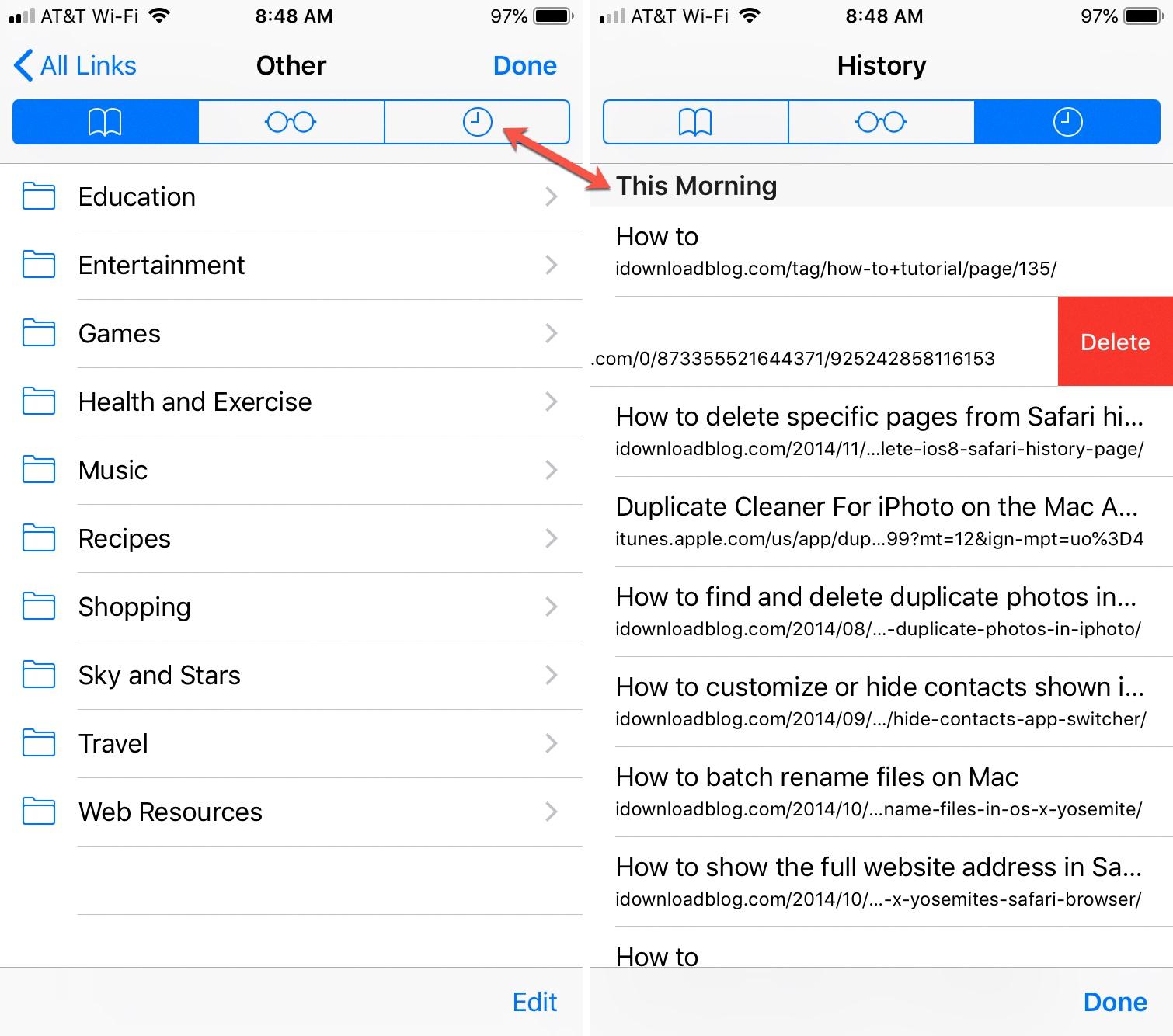 how to delete safari history without restrictions passcode