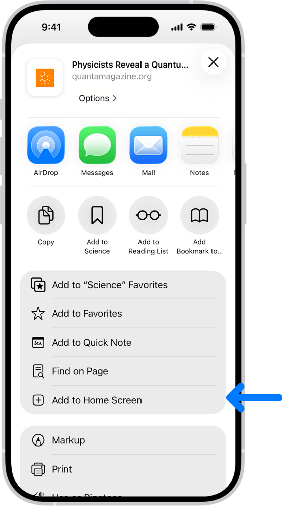 How to Add a Website Bookmark to Your Home Screen