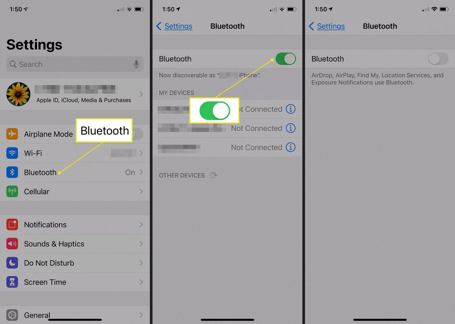 should bluetooth be on or off on iphone