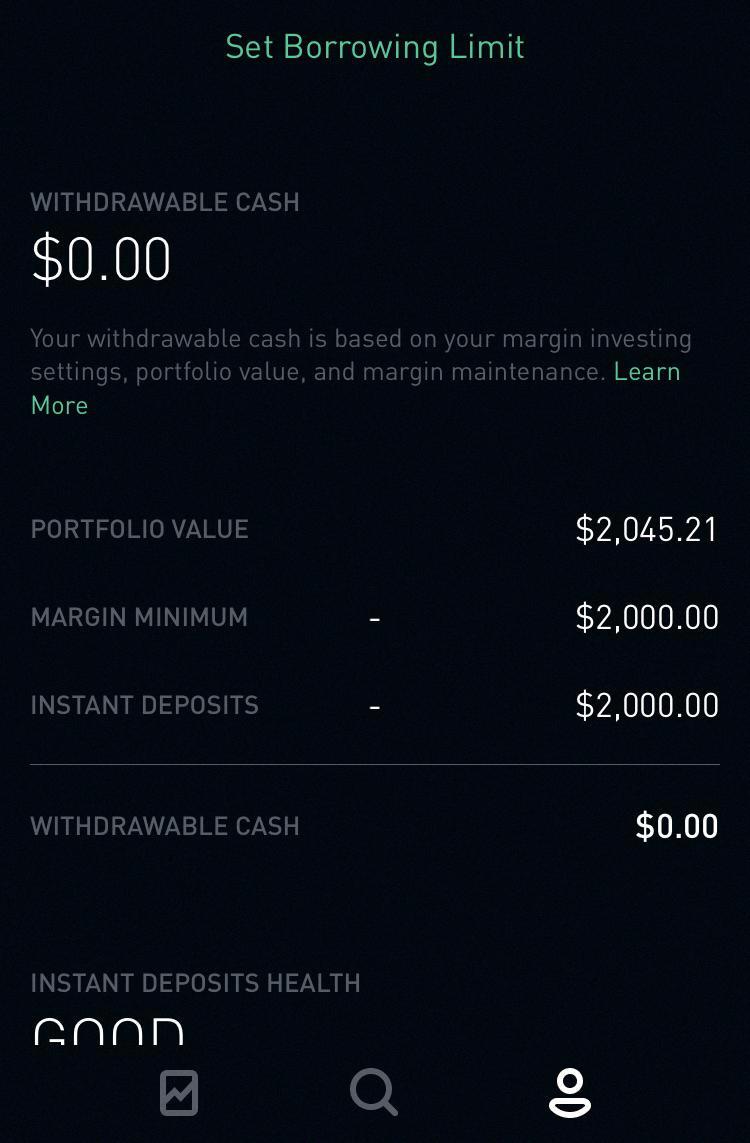 why is my withdrawable cash $0 on robinhood