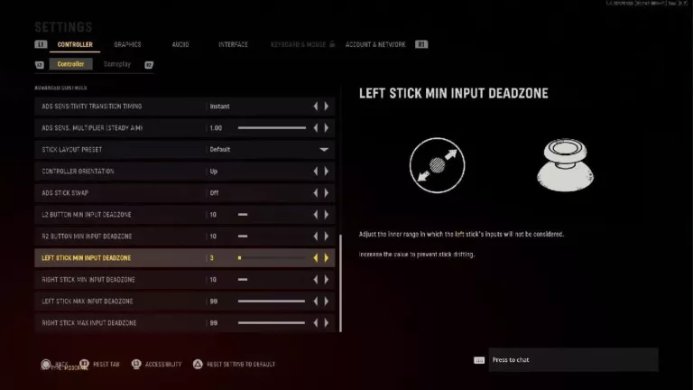 Finding the Optimal Deadzone Setting for Vanguard 17