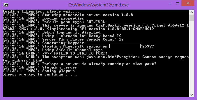 Troubleshooting 'Failed to Bind to Port' Error in Minecraft 1