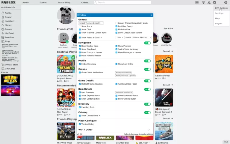 Enhancing the Roblox Experience with BTRoblox 9