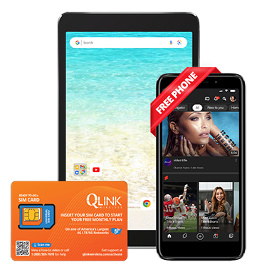 qlink wireless free phone and tablet