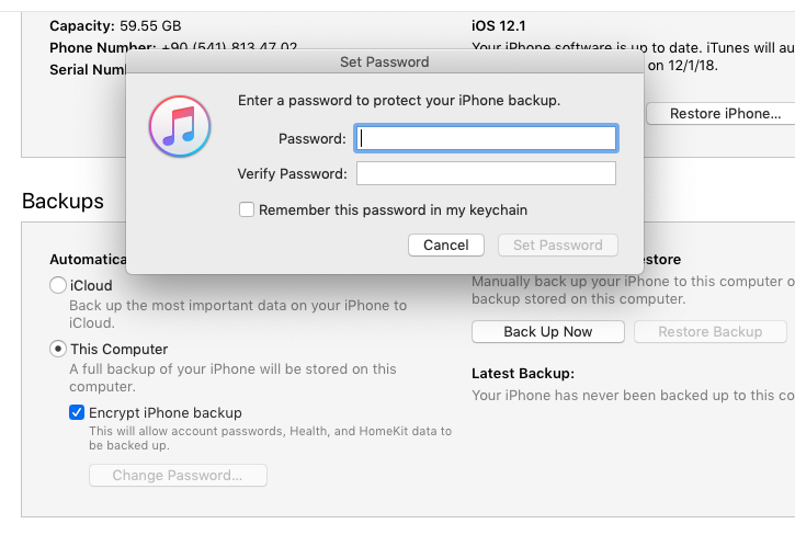 All You Need to Know About iTunes Backups Password 1