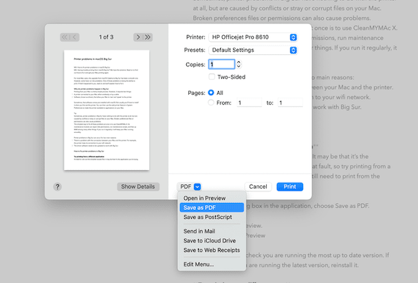 Troubleshooting PDF Printing on macOS Big Sur 1